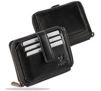 MATADOR Portefeuille Homme Fermeture Éclair Cuir #Grenade NEXTGEN avec Noble Boîte Cadeau, Luxe RFID Portemonnaie pour Homme, Porte Feuille avec de Nombreux Compartiments à Cartes en Noir Nappa