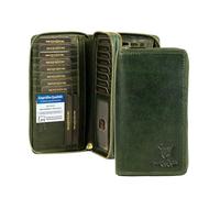 MATADOR Portefeuilles Femme Cuir Madrid avec élégante Boîte Cadeau, Portefeuille Vert de Luxe avec Anti RFID, Grand Portefeuille Femme avec de Nombreux Compartiments à Cartes