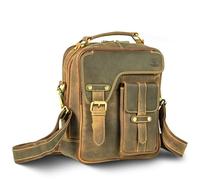 MATADOR Sacoche Grand Format Homme Bandouliere en Cuir Véritable avec Multipoches Zippé et Poignée | Sac Bandoulière Homme Fait Main Grande Capacité | Pochettes Sacs pour Homme Chasseur Marron