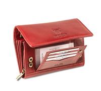 MATADOR XXL Portefeuille Femme Long Grand Format en Cuir Véritable | avec Blocage RFID certifié TÜV et Boîte Cadeau | Porte-Monnaie Grande Capacité | Porte-chequiérs Grande Taille Porte-Cartes Rouge