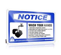 Matal Sign Old-fashioned Kitchen Stuff Home Decor - Notice Wash Your Hands 1. Before Starting Sweet Rustic Style Art for Western Bar (20 x 30 cm)