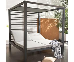 Matala lit de jardin 2 places structure aluminium gris foncé