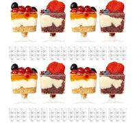 MATANA 100 Mini Verrines en Plastique Réutilisables pour Fêtes (60ml) - Petites Coupes à Dessert pour Apéritives, Apéro, Tiramisu, Pudding, Mousse (Lot de 4)