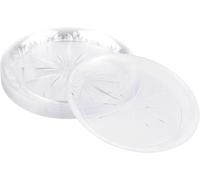 MATANA 20 Assiettes à Dessert en Plastique Rigide Transparent (19cm) - Petites Assiettes Solides et Réutilisables pour Mariages, Anniversaires, Noël & Fêtes