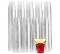 MATANA 300 Verres à Shot en Plastique Dur avec Paillettes Argentées, 30ml - Verres à Shooter Solides - Verrines Réutilisables, Verres à Liqueur pour Fêtes, Anniversaires, Mariages, Dégustation