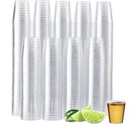 MATANA 300 Verres à Shot en Plastique Dur Transparent, 30ml - Verres à Shooter Solides - Verrines Réutilisables, Verres à Liqueur pour Fêtes, Anniversaires, Mariages, Dégustation