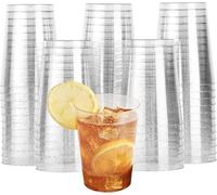 MATANA 60 Gobelets en Plastique Dur Transparent Paillettes Argentées (285 ml / 10 oz) - Verres Élégants et Réutilisables pour Anniversaires, Mariages, Noël, Barbecues, Fêtes
