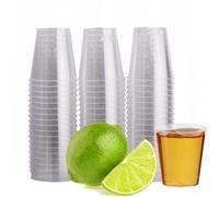 MATANA 60 Verres à Shot en Plastique Dur Transparent, 30ml - Verres à Shooter Solides - Verrines Réutilisables, Verres à Liqueur pour Fêtes, Anniversaires, Mariages, Dégustation