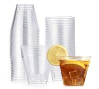MATANA 60 Verres en Plastique Dur Transparent, Gobelets pour Cocktails, Champagne, Vin et Desserts (255ml/9oz) - Mariages, Anniversaires, Noël, Fêtes - Solide & Réutilisable