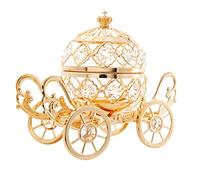 Matashi Ornement - Carrosse de Cendrillon en Forme de Citrouille Plaqué Or 24 Carats Fabriqué avec des Cristaux