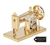 Matashi Ornement - Machine à Coudre Plaqué Or 24 Carats Fabriqué avec des Cristaux