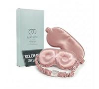 MATASSE Masque de Nuit Soie de Mûrier 100% 22 Mommes Grade 6A - Profilé 3D 14mm, Bandeau pour les Yeux Homme et Femme, Sangle Réglable - Rose