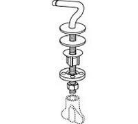 Pressalit fixe Inox DF7999 Inox , pour WC siège Objecta D Pro , l' installation de dessous