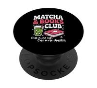 Matcha and Books Green Tea Lover ICES Matcha Latte PopSockets PopGrip Adhésif