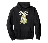 Matcha and Chill Frog Humour Green Bubble Tea Fan Amateur Sweat à Capuche