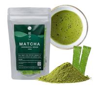 Matcha Cérémonial Japonais en Sticks ou Dosettes, 10x2g, Thé Vert Matcha Premium Poudre, Owari, Sans Amertume, Idéal Latte et Bien-Être, Pack hermétique anti-humidité