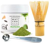Matcha & CO. Ensemble de Thé Matcha de Débutant avec Matcha Original, Cuillère Doseuse et Fouet en Bambou, Grade Cérémonial 100% Écologique