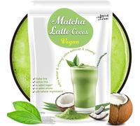 Matcha Coco Latte - Sans sucre ajouté | Matcha & Noix de Coco | Légèrement sucré à la stévia | Dosage libre & préparation facile avec de l’eau | Boisson Latte naturelle et crémeuse (800g)