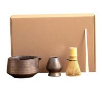 Matcha fouet et bol Ensemble de matcha en bambou en céramique Matcha comprend des fouet, une cuillère à thé, un bol de 580 ml et un porte-fougère, un ensemble de thé japonais manuel
