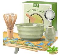 Matcha Kit 8 pièces, Kit Matcha Complet Fouet Matcha, Bol Matcha Bec Verseur, Cuillere Matcha, Support de Fouet à Matcha, Tamis à Matcha, Coffret Cadeau pour les Amateurs Matcha (A)