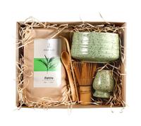 Matcha Kit Coffret Cadeau Poudre Thé 100g Bol Rokku 500 ml Bambou Chasen Fouet