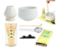 Matcha Kit de Thé Matcha - Ensemble de thé Matcha japonais en céramique 7 pièces | Ensemble complet bol et fouet Matcha Accessoires Matcha pour femmes, hommes, cadeaux d'anniversaire