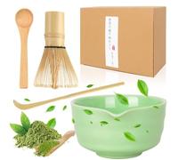 Matcha Kit Fouet 5 Pièces pour Préparation de Matcha Latte, Set de Fouet Bambou pour Cerémonie Japonaise, Cadeau pour Famille et Amis