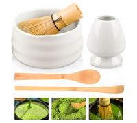 Matcha Kit, Kit Matcha Complet en 5 Pièces, Ensemble de Thé Matcha avec Fouet Matcha, Bol Matcha en Céramique, Cuillère Matcha, Accessoires pour Matcha, Emballage Cadeau