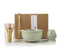 Matcha Kit - Set Fouets à Matcha 4 Pièces, Fouet Matcha, Bol Matcha, Support Chasen et Cuillère Matcha - Accessoires Matcha pour la Cérémonie du Thé - Idéal pour la Maison, le Bureau et Comme Cadeau