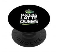 Matcha Latte Queen Boisson au thé Vert PopSockets PopGrip Adhésif