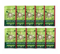 Matcha Latte Végan en Dosettes 10g - Boisson Onctueuse au Thé Matcha - Sans Arômes ni Colorants Artificiels - Fabrication Française - Monbana - 5, 10 ou 15 Unités (10 dosettes, 100, gramme)