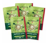 Matcha Latte Végan en Dosettes 10g - Boisson Onctueuse au Thé Matcha - Sans Arômes ni Colorants Artificiels - Fabrication Française - Monbana - 5, 10 ou 15 Unités (5 dosettes, 50, gramme)