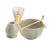 Matcha Making Set, Travel Whisk, 5.59 Inches Includes Ceramic Bowl with Spout, Whisk Scoop for Tea Ceremony Tools, Home Brewing Latte, Kitchen, at Work, or While Traveling, Camping,