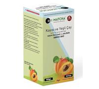 Matcha Premium Japonais, Thé Vert à l'Abricot avec L-Carnitine, 20 Sachets, 160g, Boîte Detox