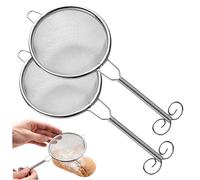 Matcha tamis-tamis en acier inoxydable Matcha Matcha, passoire à mailles fins de 3 pouces 2pcs suspendus au tamis pour le thé en vrac, le jus, la boisson, la passoire en mailles d'herbes avec poigné