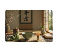 Matcha Tea Ceremony Still Life Tapis 150 x 100 cm, Doux et Antidérapant | Tapis de salon pour l'automne, avec surface douce; pour chambre