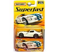 Matchbox 2005 Dodge Viper GTS Superfast Blanc avec bandes bleues #23