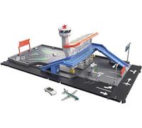Matchbox Coffret Aéroport avec Une Voiture et Un Avion à l’échelle 1/64, Sons et éléments Mobiles, Jouet pour Enfant dès 3 Ans, HCN34