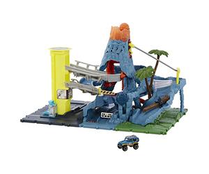Matchbox Coffret Piste Volcan Action Drivers avec 1 véhicule Matchbox, Sons, lumières et Projection de Roches volcaniques, Jouet Enfant, Dès 3 Ans, HHW21