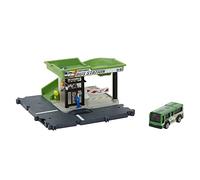 Matchbox Coffret station de bus – 1 véhicule inclus, éléments de jeu réalistes – Dès 3 ans