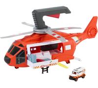 Matchbox - Coffret Hélicoptère de secours HXM74, 40,5 cm transformable + ambulance métal 1/64