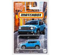 Matchbox European Streets 2019 Jeep Renegade Blue 10/24 Échelle 1:64, moulé sous pression