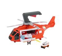 Matchbox - Coffret Hélicoptère de secours HXM74, 40,5 cm transformable + ambulance métal 1/64