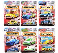 Matchbox HVV75-979B Lot de 6 véhicules moulés sous pression sur le thème des bonbons à mâcher Charleston Razzles, Caramel Apple Pops, HVV75-979B