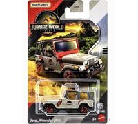 Matchbox Jurassic World Rebirth Jeep Wrangler (#18) [Brun clair et rouge] Échelle 1:64 Véhicule jouet moulé sous pression