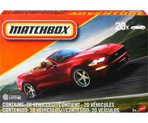 Matchbox Lot de 20 véhicules échelle 1:64, Un Poster Inclus, Jouet pour Enfant de Petites Voitures à Collectionner, modèle aléatoire, FGM48