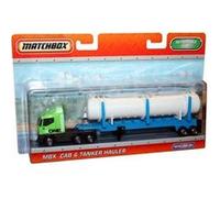 Matchbox mbx cab & tanker hauler - camion citerne vert et bleu - mattel Bleu G