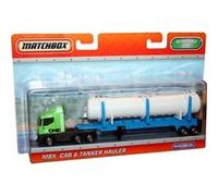 Matchbox mbx cab & tanker hauler - camion citerne vert et bleu - mattel multicolore G