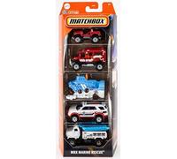 Matchbox MBX Marine Rescue Lot de 5 [Cliff Hanger, Scrambulance 4x4, Deep Diver, Ford Explorer, Rapids Rescue] Échelle 1:64