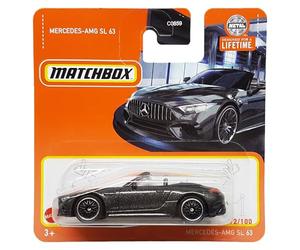 Matchbox, Mercedes-AMG SL 63, MBX Showroom 72/100, HVN62, carte courte, noir métallisé, cabriolet, Superfast Lesney, Mattel 2024-1:64